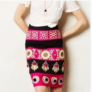 Anthro Leifsdottir Embroidered Skirt